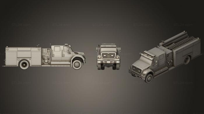 Автомобили и транспорт (Пожарная машина, CARS_0160) 3D модель для ЧПУ станка